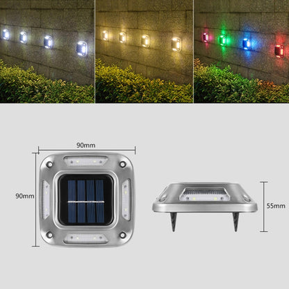 8 LED Solar Wall Lamp Outdoor Stainless Steel Buried Light(Warm Light) by buy2fix