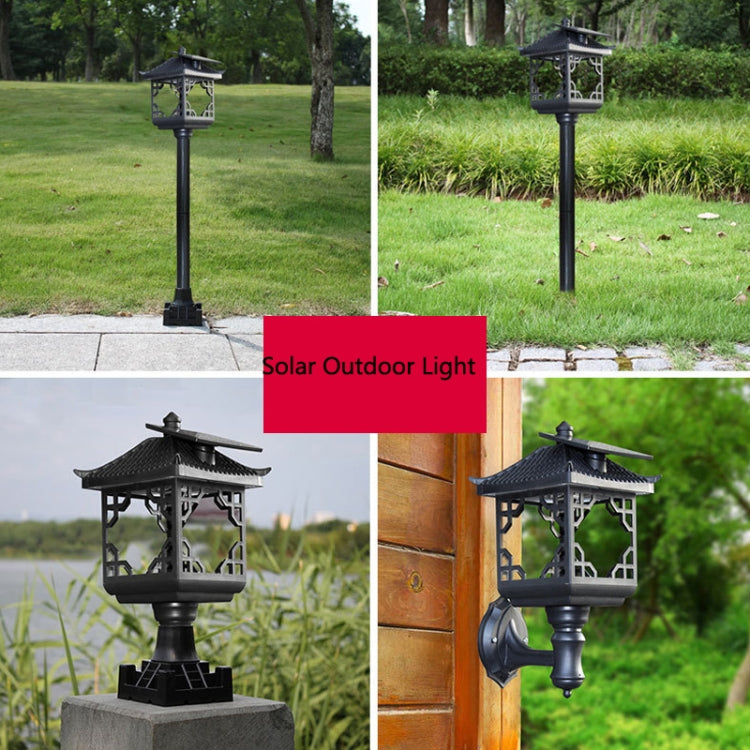 8 LED Solar Outdoor House Appearance Lawn Garden Decoration Light(Black Wall Lamp) by buy2fix