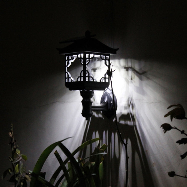 8 LED Solar Outdoor House Appearance Lawn Garden Decoration Light(Black Wall Lamp) by buy2fix
