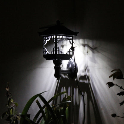 8 LED Solar Outdoor House Appearance Lawn Garden Decoration Light(Black Wall Lamp) by buy2fix