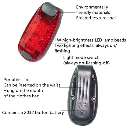 Outdoor Cycling Night Running Warm Light Bicycle Tail Light, Colour: 3 LED Blue by buy2fix