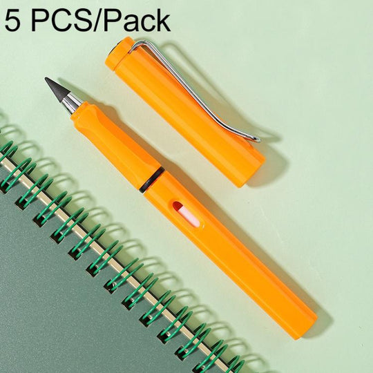 5 PCS No Ink No Need To Sharpen Drawing Sketch Pen Not Easy To Break Erasable HB Writing Pencil(Yellow)