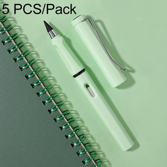 5 PCS No Ink No Need To Sharpen Drawing Sketch Pen Not Easy To Break Erasable HB Writing Pencil(Makaron Green)