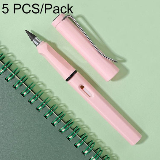 5 PCS No Ink No Need To Sharpen Drawing Sketch Pen Not Easy To Break Erasable HB Writing Pencil(Makaron Pink)