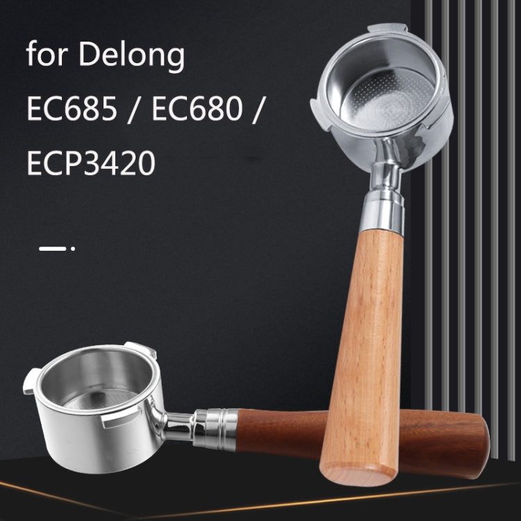 Zinc Alloy Coffee Machine Bottomless Handle For DeLonghi, Style: Bamboo Without Button - Coffee Machine Parts by buy2fix | Online Shopping UK | buy2fix