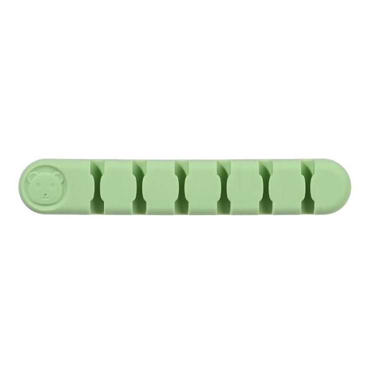6 Holes Bear Silicone Desktop Data Cable Organizing And Fixing Device(Matcha Green) by buy2fix