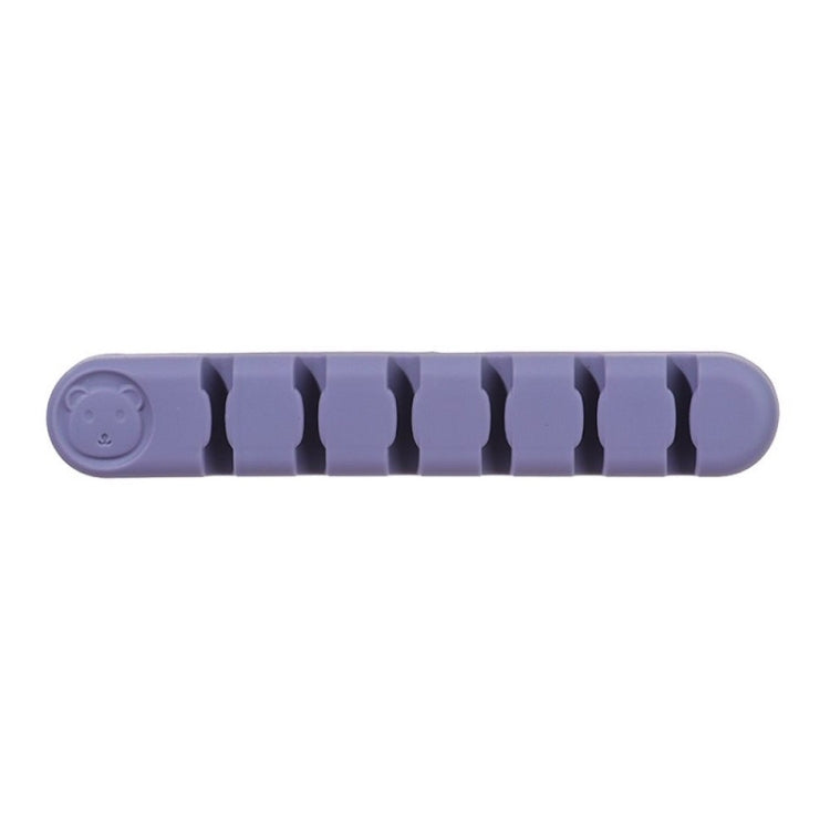 6 Holes Bear Silicone Desktop Data Cable Organizing And Fixing Device(Lavender Gray) by buy2fix