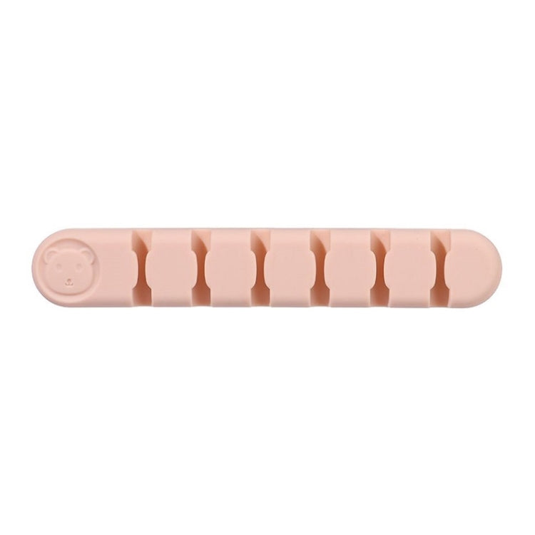 6 Holes Bear Silicone Desktop Data Cable Organizing And Fixing Device(Sand Pink) by buy2fix