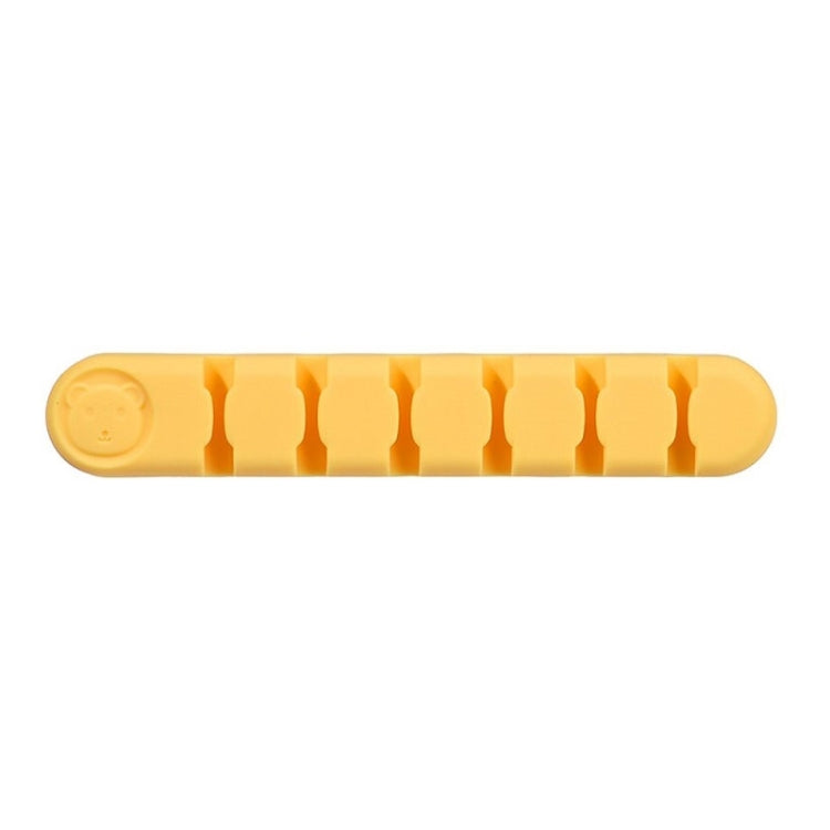 6 Holes Bear Silicone Desktop Data Cable Organizing And Fixing Device(Lemon Yellow) by buy2fix
