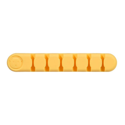 6 Holes Bear Silicone Desktop Data Cable Organizing And Fixing Device(Lemon Yellow) by buy2fix