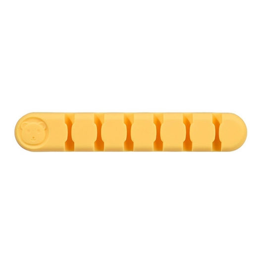 6 Holes Bear Silicone Desktop Data Cable Organizing And Fixing Device(Lemon Yellow) by buy2fix
