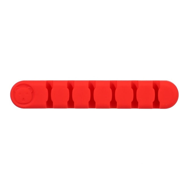 6 Holes Bear Silicone Desktop Data Cable Organizing And Fixing Device(Red) by buy2fix