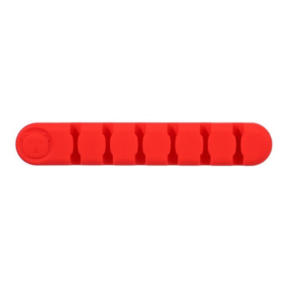 6 Holes Bear Silicone Desktop Data Cable Organizing And Fixing Device(Red) by buy2fix