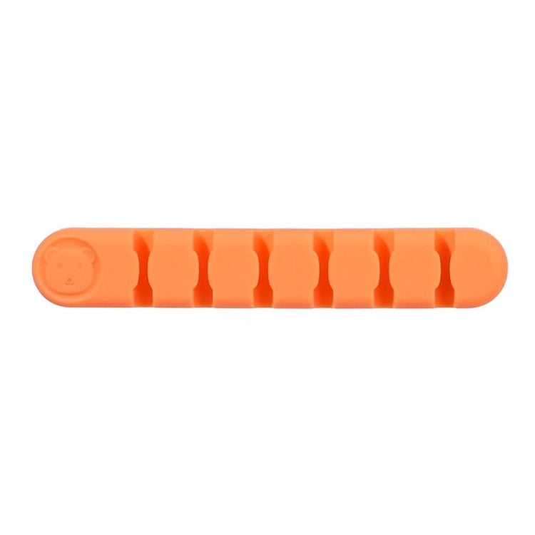 6 Holes Bear Silicone Desktop Data Cable Organizing And Fixing Device(Coral Orange) by buy2fix