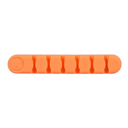 6 Holes Bear Silicone Desktop Data Cable Organizing And Fixing Device(Coral Orange) by buy2fix