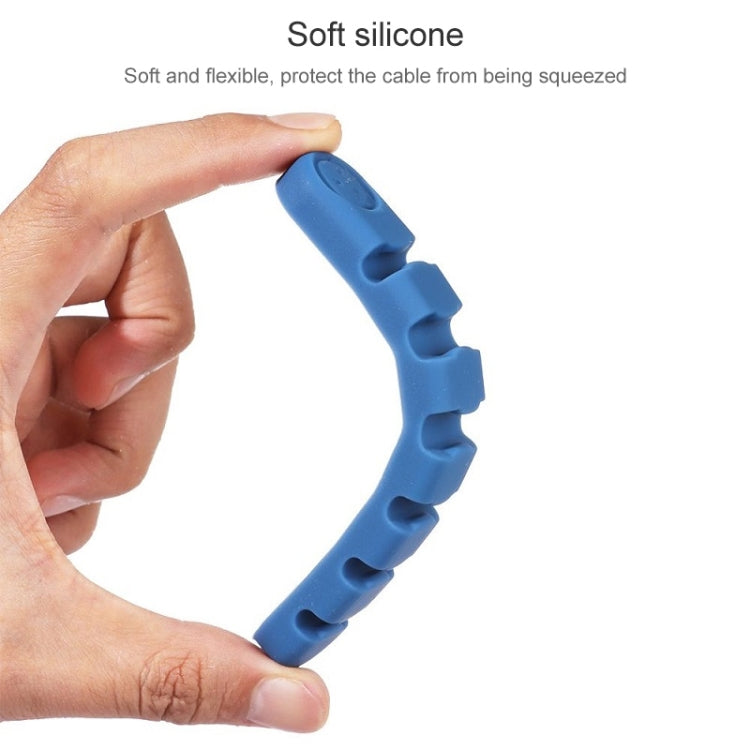6 Holes Bear Silicone Desktop Data Cable Organizing And Fixing Device(Lavender Gray) by buy2fix