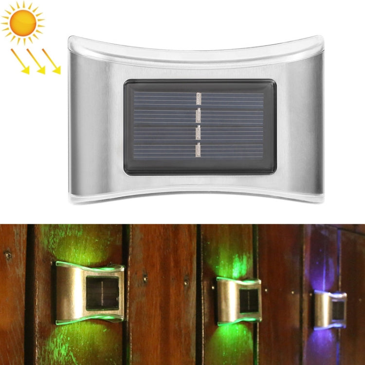 6 LED Solar Outdoor Garden Stainless Steel Wall Lamp(Color Light) by buy2fix