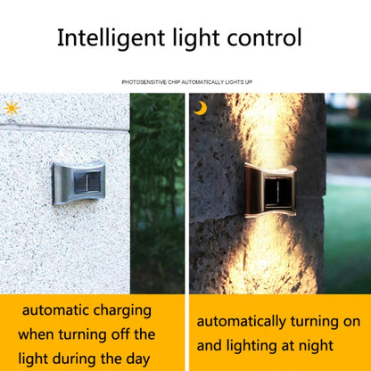 6 LED Solar Outdoor Garden Stainless Steel Wall Lamp(Color Light) by buy2fix