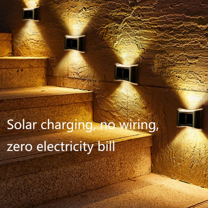 6 LED Solar Outdoor Garden Stainless Steel Wall Lamp(Color Light) by buy2fix