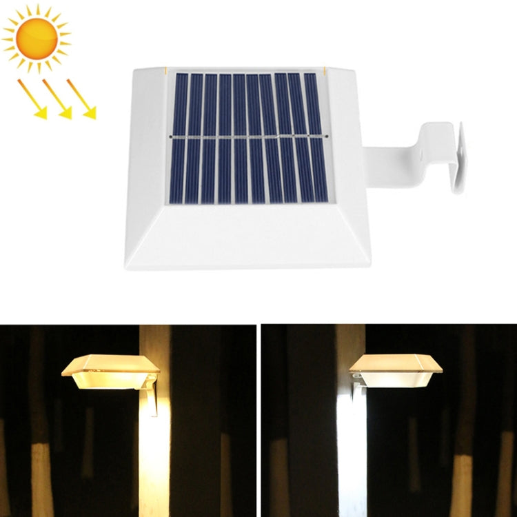 12 LED Solar Outdoor Railing Stair Square Wall Light(White Shell-Warm Light) by buy2fix