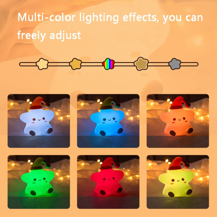 Silicone Star Colorful Bedside Night Light, Spec: Touch Sensor by buy2fix