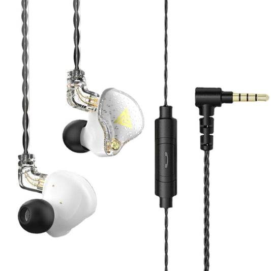 QKZ AK6 PRO HiFi Subwoofer In-Ear Wired Headphones with Mic(White) - In Ear Wired Earphone by QKZ | Online Shopping UK | buy2fix
