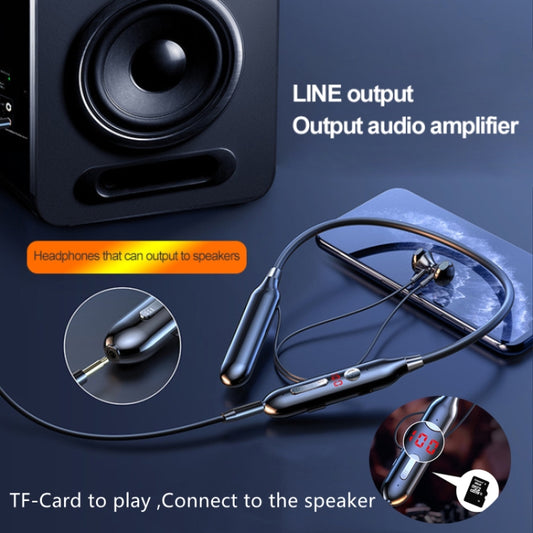 S880 Long Battery Life Neckband Wireless Bluetooth Earphone Support AUX(Black) - Neck-mounted Earphone by buy2fix | Online Shopping UK | buy2fix