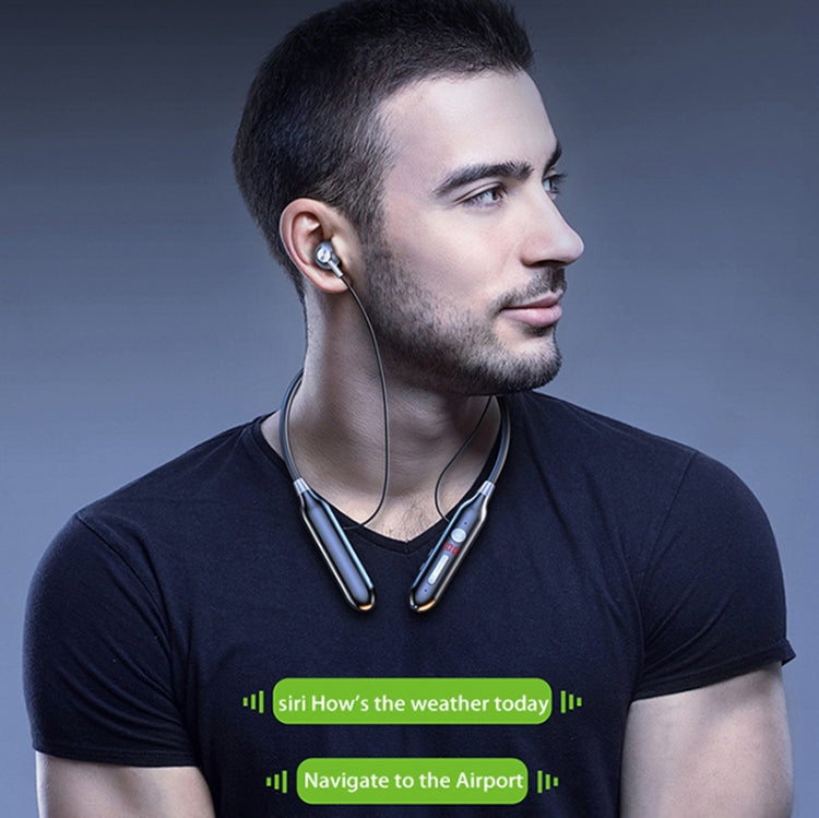 S880 Long Battery Life Neckband Wireless Bluetooth Earphone Support AUX(Black) - Neck-mounted Earphone by buy2fix | Online Shopping UK | buy2fix