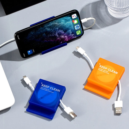 2 Sets Portable Mobile Phone Data Cable Storage Box(Orange+Blue) by buy2fix