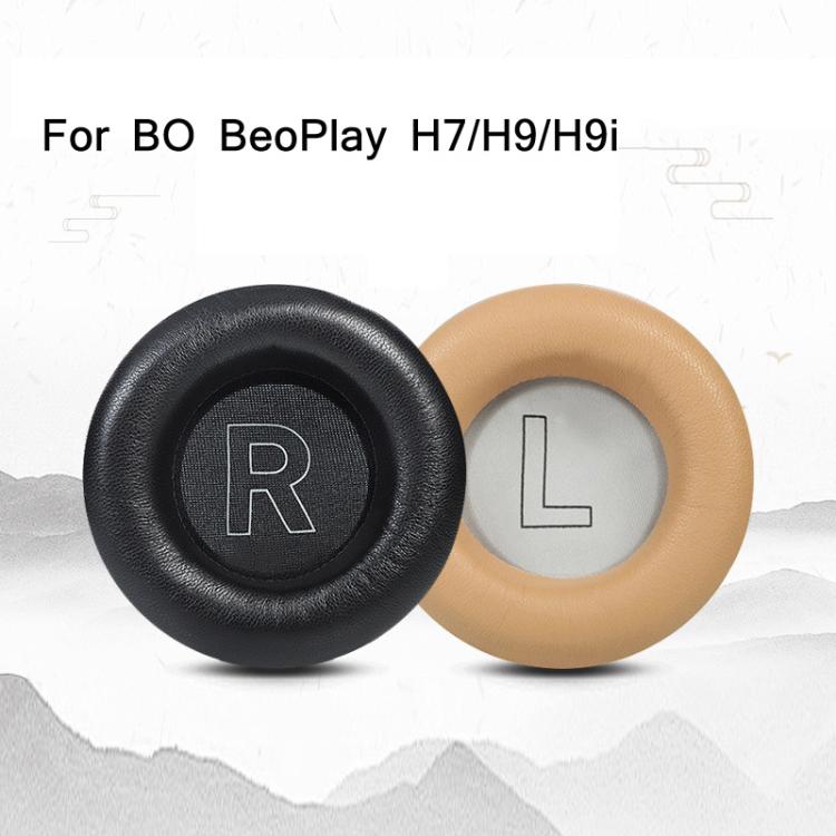 2pcs Genuine Leather Sponge Earmuffs For B&O BeoPlay H7 / H9 / H9i (Black) - Earmuff & Pad by buy2fix | Online Shopping UK | buy2fix