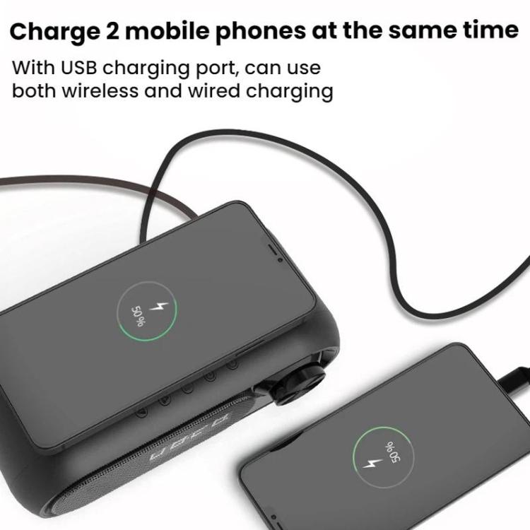 Wireless Charging Bluetooth Speaker Desktop LED Clock(Metallic Gray 5W) - Desktop Speaker by buy2fix | Online Shopping UK | buy2fix