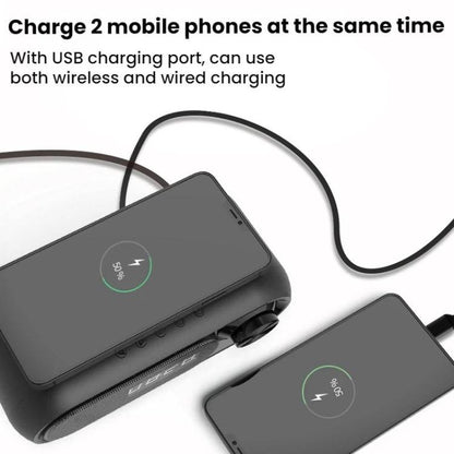 Wireless Charging Bluetooth Speaker Desktop LED Clock(Metallic Gray 5W) - Desktop Speaker by buy2fix | Online Shopping UK | buy2fix