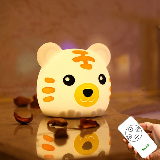 DA006 LED Colorful Tiger Silicone Night Light, Type: Remote Control by buy2fix