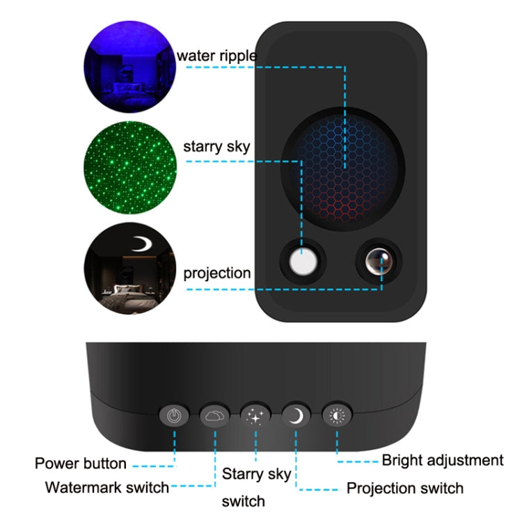 C211 Star Projector Lamp USB Bedside Atmosphere Light(Black) by buy2fix
