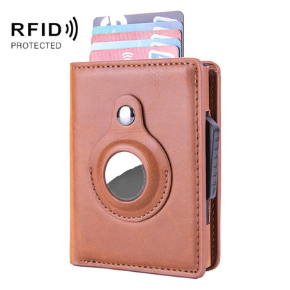 RFID Automatic Pop-Up Card Holder Multi-Function Locator Wallet For AirTag(Apricot) - Wallet Series by buy2fix | Online Shopping UK | buy2fix