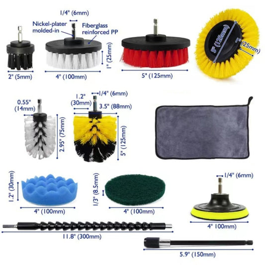 23 PCS / Set Car Tire Slits Multi-Function Cleaning Brush - Car washing supplies by buy2fix | Online Shopping UK | buy2fix