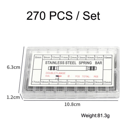 270 PCS / Set 8-25mm Strap Connecting Shaft Stainless Steel Watch Spring Bar - Watch Parts & Tools by buy2fix | Online Shopping UK | buy2fix