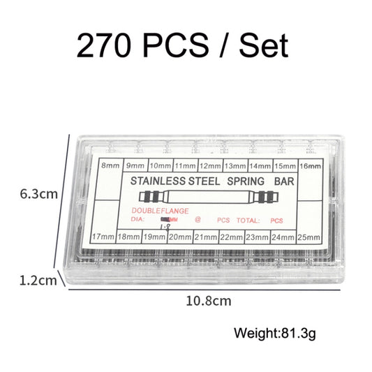 270 PCS / Set 8-25mm Strap Connecting Shaft Stainless Steel Watch Spring Bar - Watch Parts & Tools by buy2fix | Online Shopping UK | buy2fix