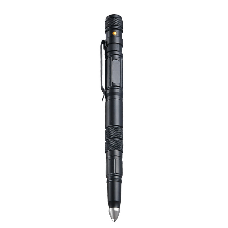 P08 Outdoor LED With Flashing Tungsten Steel Window Breaking Self-Defense Pen(Black) by buy2fix