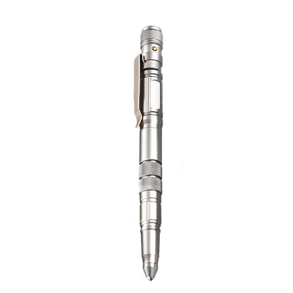 P08 Outdoor LED With Flashing Tungsten Steel Window Breaking Self-Defense Pen(Gold) by buy2fix