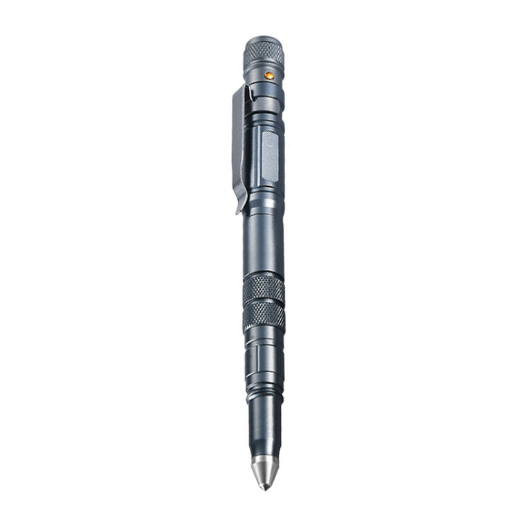 P08 Outdoor LED With Flashing Tungsten Steel Window Breaking Self-Defense Pen(Grey) by buy2fix
