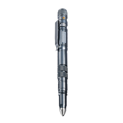 P08 Outdoor LED With Flashing Tungsten Steel Window Breaking Self-Defense Pen(Grey) by buy2fix