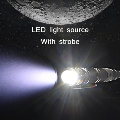 P08 Outdoor LED With Flashing Tungsten Steel Window Breaking Self-Defense Pen(Grey) by buy2fix