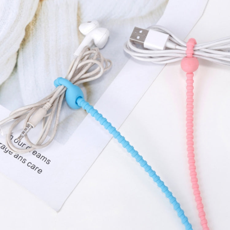 20 PCS Silicone Data Cable Storage Strap Cable Organizer(Pink) by buy2fix