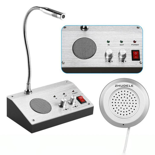 ZHUDELE ZDL-9908 Window Two-way Walkie-talkie Bank/Hospital/Station/Counter Microphone Amplifier (US Plug)