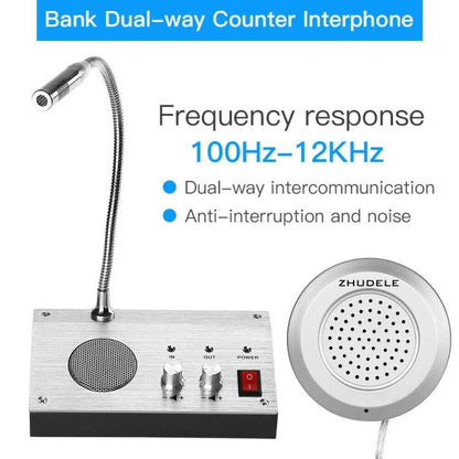 ZHUDELE ZDL-9908 Window Two-way Walkie-talkie Bank/Hospital/Station/Counter Microphone Amplifier (UK Plug) - Microphones & Headsets by buy2fix | Online Shopping UK | buy2fix