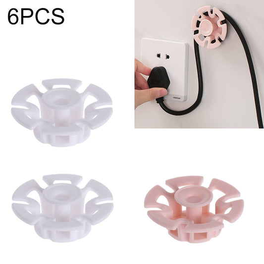 6 PCS Power Cable Data Cable Winder Traceless Paste Hook Cable Organizer(Random Color Delivery) by buy2fix
