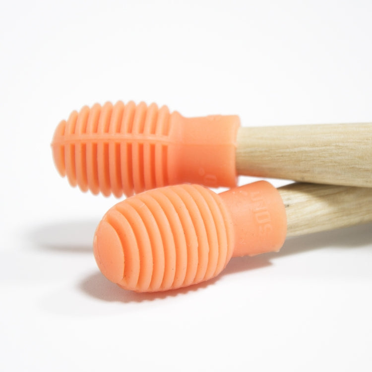 4 PCS / Set Drum Sticks Silicone Head Drum Cover Practice Drums Mute Protective Case(Orange) - Percussion Accessories by buy2fix | Online Shopping UK | buy2fix