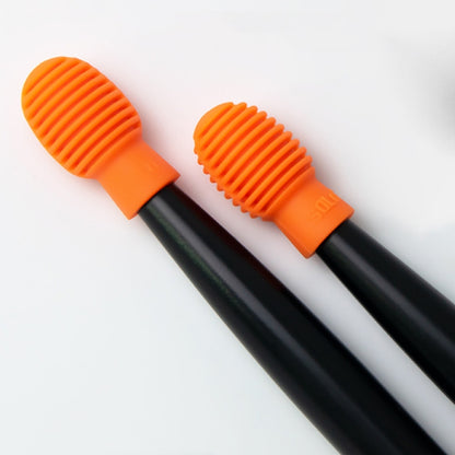 4 PCS / Set Drum Sticks Silicone Head Drum Cover Practice Drums Mute Protective Case(Orange) - Percussion Accessories by buy2fix | Online Shopping UK | buy2fix