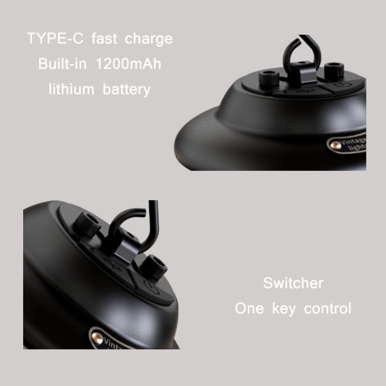 Outdoor Portable Hanging USB Charging Camping Light(Black) by buy2fix